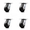 Service Caster 5 Inch Heavy Duty Rubber on Steel Caster Set with Roller Bearings SCC, 4PK SCC-35S520-RSR-4 - alternate 1